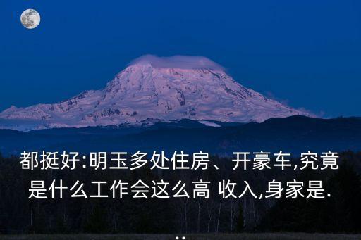 都挺好:明玉多處住房、開豪車,究竟是什么工作會這么高 收入,身家是...