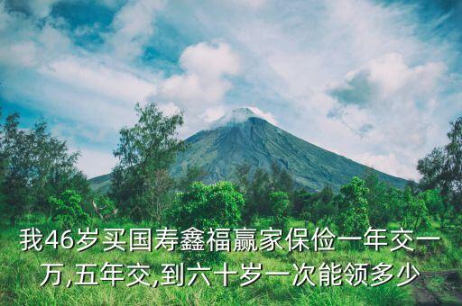 我46歲買國(guó)壽鑫福贏家保儉一年交一萬,五年交,到六十歲一次能領(lǐng)多少