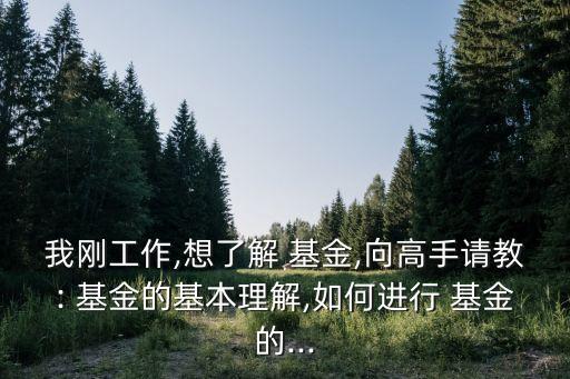 我剛工作,想了解 基金,向高手請(qǐng)教: 基金的基本理解,如何進(jìn)行 基金的...